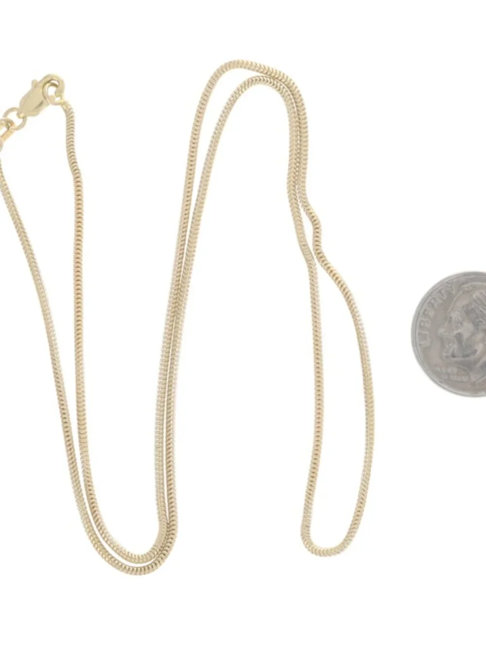 Yellow Gold Snake Chain Necklace 18